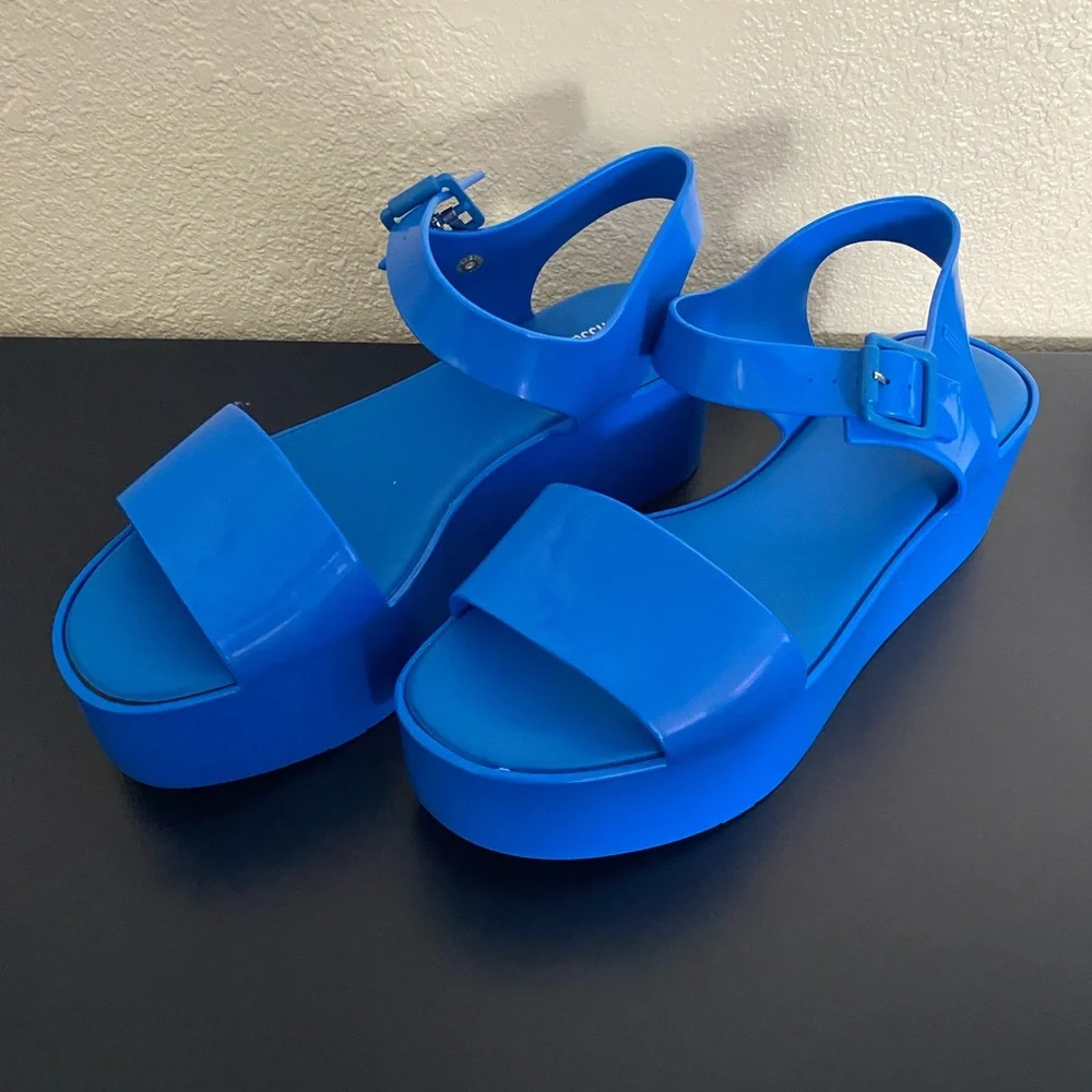 Melissa Bright Blue Platform Sandals